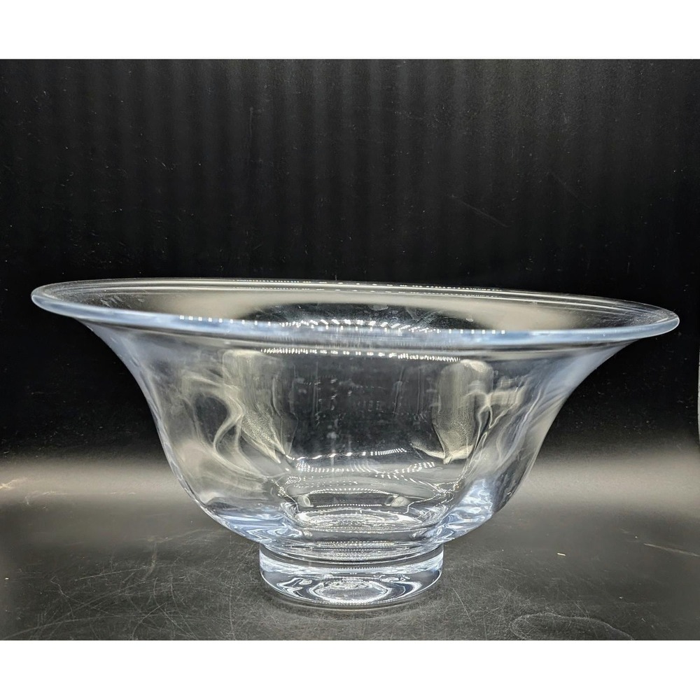 Simon Pearce Clear Glass Centerpiece Console Bowl Pedestal Base 13"‎